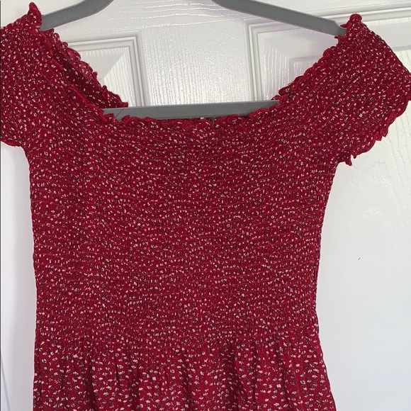 Brandy Melville red floral off the shoulder dress - Picture 3 of 3